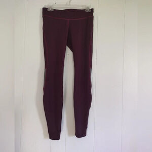 Patagonia Women's Speedwork Tights Burgundy/Gray Size Medium M Reflective